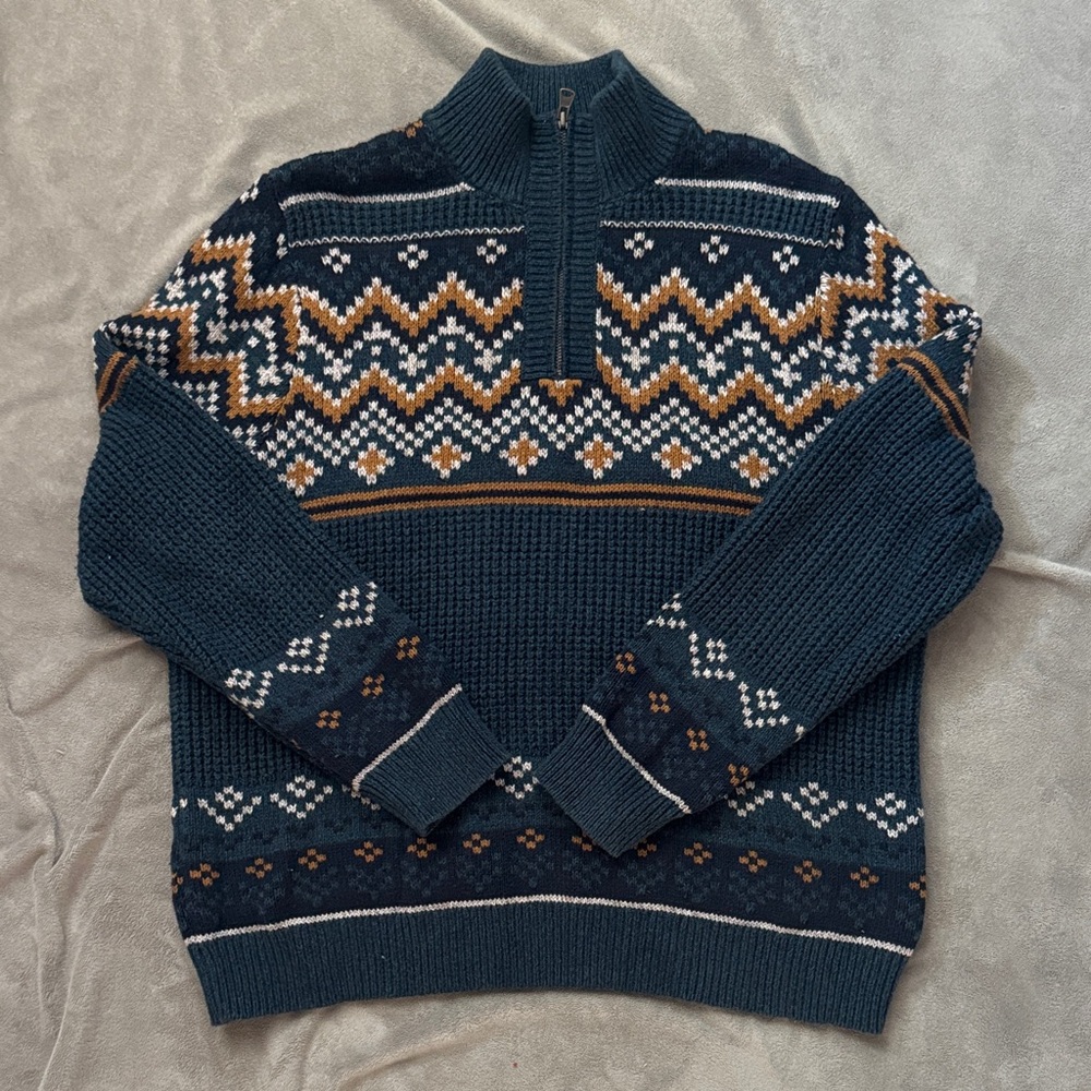 L.L. Bean Men's Zip Up Sweater Cotton